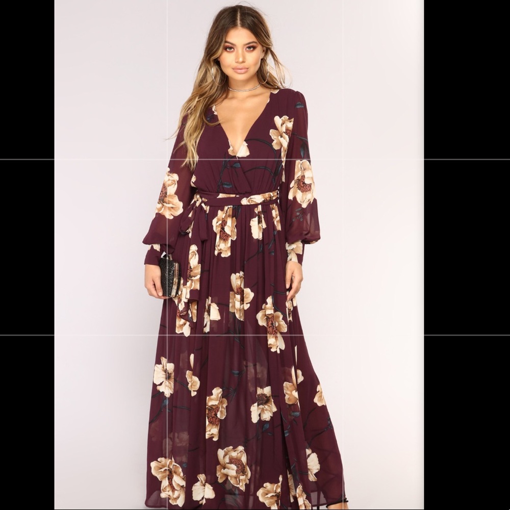 Plum Floral Fashion Nova Dress
